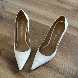Stuart Weitzman Cream Pointed Toe Heels
